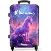 NoBoringSuitcases.com Valigia Bambini, Valigia Personalizzabile, Trolley Bambina, Valigia Per Bambini, Valigia Grande, Con TSA, Trolley Ragazza, Valigia Grande 23 kg (67 cm - 72 L), (Unicorno - Viola)