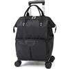 BOJHGO Trolley da viaggio Borse donna Borsa con ruote Zaino Oxford di grande capacità(Black,S)