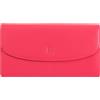 DUDU Portafoglio Donna Grande in Pelle Colorata, Portafoglio Continental, Tasche Porta Carte di Credito, Portamonete con Cerniera Lampone