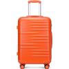 British Traveller Valigia con Ruote 64cm Trolley Rigida Trolley Medio con TSA Lucchetto, Arancione
