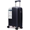 4FLY Trolley Da Viaggio Rigido Leggero L - Grande 65 cm (60L), Valigia Trolley Con Serratura TSA, 4 Ruote Doppie Spinner E Manico Telescopico In Alluminio, Bagaglio Da Stiva, Bagaglio Da Viaggio