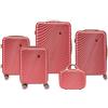 Convector Set Quattro Trolley + Beauty Case Da Viaggio, Valigie Rigide in 5 Dimensioni Con Ruote Girevoli a 360 °, Lucchetto TSA e Struttura in ABS Doppio Strato, Antigraffio e Antiurto