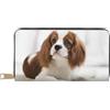 YUNWEIKEJI Cavalier King Charles Spaniel Marrone Spaniel, Portafogli Portafogli di grande capacità Porta carte di credito Portafoglio in pelle in microfibra