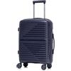 R.Leone Valigia da 1 Fino a Set 3 Bagaglio mano 55x40x20 Ryanair, Medio, Grande Ultra Strong Antiurto Resistente Trolley rigido leggero 8 ruote Polipropilene 6080 (Blu Scuro, S Bagaglio a mano)