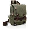 FANDARE New Zaino Monospalla Uomo Business Student Outdoor Viaggio Borsa a Tracolla Traspirante Tela Verde A