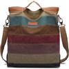 KAUKKO Borsa Donna, Borse a Mano Borse Tela Borse Tracolla KAUKKO Multi Colore Strisce Borse a Spalla Tracolla Tote Sacchetto