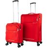 JASLEN - Set Valigie Morbide. Set Valigia Bagaglio a Mano - Durevole Trolley Bagaglio a Mano - Set Trolley con Serratura Combinazione. Set di Valigie, Rosso