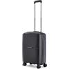 Ciak Roncato Trolley Cabina 55 cm Cosmo - Valigia Rigida Leggera in Polipropilene, 4 Ruote Doppie, Chiusura TSA, Bagaglio a Mano per Aereo - Nero
