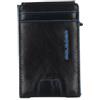 PIQUADRO - Portacarte Automatico con Porta Documenti - Alluminio e Pelle, 3 Porta Carte, RFID - Unisex - Nero