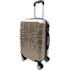 R.Leone Valigia da 1 pezzo Fino a Set 4 Trolley Rigido grande, medio, bagaglio a mano e beauty case 4 ruote in ABS 611 (M Valigia Media, Oro)