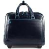 PIQUADRO Pilotina 2 comparti 2 ruote in pelle - Bagagli- Borsa a tracolla Unisex - Adulto, Blu Notte, Talla única - BV5014B2/BLU2