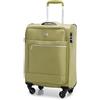 WITTCHEN Valigia da Cabina Trolley Bagaglio a Mano Valigia a rotelle Valigia piccola Trolley in poliestere Maniglia telescopica Quattro rotelle girevoli Chiusura a combinazione TSA MIRA Line verde