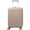 Pierre Cardin Valigia Trolley rigido con rotelle girevoli 55x38x20 Espandibile. (KAKI)