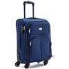 R.Leone Valigia da 1 pezzo Fino a Set 3 Trolley Espandibile grande, medio e bagaglio a mano 4 ruote in stoffa 214 (Blu, M Medio)