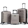 R.Leone Valigia da 1 Fino a Set 4 Trolley Rigido grande, medio, bagaglio a mano 55x40x23 cm Wizz, ITA Airways e bagaglio 45x36x20 cm EasyJet in ABS 8001 (Oro, Set 3 Pezzi XS M L)