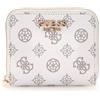 GUESS Laurel SLG Small Zip Around Wallet White Logo