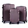 R.Leone Valigia da 1 pezzo Fino a Set 4 Trolley Rigido grande, medio, bagaglio a mano e beauty case 4 ruote in ABS 2037 (Rose Gold, Set 3 S M L)
