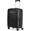 Ciak Roncato Passenger Trolley S Bagaglio a Mano, chiusura TSA, 4R rigido ultraleggero con zip espandibile, misura Cabina NERO