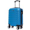 R.Leone Valigia EasyJet 45x36x20 cm Trolley Bagaglio a mano in ABS 4 ruote smontabili 2026 (Azzurro Scuro, XS Bagaglio low cost)