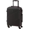 BERTOO Valigia rigida Milano L 52L, bagaglio in ABS nero con 4 ruote girevoli rimovibili e lucchetto a combinazione