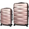 CELIMS - Set Valigie Oro Rosa | Valigie Bagaglio a Mano + Valigia Grande | Trolley Bagaglio a Mano 55x40x20 cm + Trolley Grande | Valigia Cabina + Valigia XL 23 kg