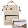 Cabaïa - Zaino Adventurer Arcachon - Medium 18L - Idrorepellente - scomparto per PC fino a 13″ - 2 tasche intercambiabili - Vegan certificato - Zaino da viaggio, lavoro e scuola - Marrone