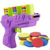 yeeplo Giocattoli interattivi per gatti - Pistola self-playing con disco e asta a molla - Angelo silenzioso in poliestere con palline per saltare - Giocattolo per allenamento per gatti attivi (viola)
