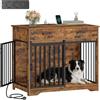 Hzuaneri Mobile Gabbia per Cani da Interno, Gabbia per Cani in Legno con Presa di Corrente e 2 Cassetti, Canile Mobile con Porte a Stalla, 3 Porte per Cani Medi e Grandi 97x56x81cm Marrone DFC90301BEU