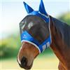Harrison Howard CareMaster Pro Maschera per cavalli luminosi a cavallo Standard con orecchie Protezione UV per cavallo-Signature Blue