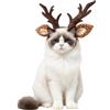 MiOYOOW Fascia Natalizia per Animali Domestici, Regolabile Cerchietto per Cani e Gatti con Corna di Renna, Cappello Accessori Festivi Cosplay Gatto, per la Gatti e Piccole Medie Cane