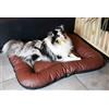 4L Textil ELLA Cuccia per Cani in Ecopelle Grande XL - Cuscino, Lettino, Materasso (M - 90x70 cm, Marrone)