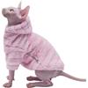 DUOMASUMI Abbigliamento per gatti senza pelo, caldo e spesso, alla moda, con cappuccio, per autunno e inverno, per gatti Sphynx, Devon Rex, gatti della Cornovaglia e gatti di piccola taglia (rosa, XXL)