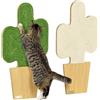 PawHut Tappetino tiragraffi per gatti, set di 2 assi tiragraffi per gatti, in corda di iuta, con ganci, per gatti, motivo cactus, 30 x 60 cm