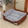 Odot Cuccia Cane Interno Taglia Grande, pelosa Animale Cuccia Cane Esterno, Rettangolo Gatto Divano per Piccolo Letto Gatti, Fondo Antiscivolo, Lavabile (Marrone,XL)