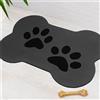 DOTBUY-SHOP Tappetino Sotto Ciotola Cani Assorbente, Forma Osso Stampa Zampa di Cane Tappetini Sottociotola per Gatti Tappeto Sotto Ciotola Asciugatura Rapida Antiscivolo (Grigio scuro,30x40cm)