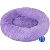 DOTBUY-SHOP Rotondo Cuccia Cane Interno, Peluche Cuccia Gatto e Cane Ciambella Cuscino per Cani, Lavabile e Morbido Cuscino per Animale Domestico, per Gattino Cucciolo (60CM,Viola)
