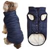 FANSU Invernale Vestiti per Cani, Antivento Giubbotto Cane, Vestito Cane Caldo e Morbido, Giacca Cozy Foderato in Pile Antivento Inverno per Cani Gatto (XS,Blu Marino)