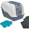 Pet's Market Toilette Gatti Lettiera Netta Maxi XXL Filtro Anti Odore Carboni Attivi di Ricambio Tappetino Cassetta Chiusa Accessoriata Paletta 66x49x50H Colori Assortiti (Maxi con Filtri e Tappetino)