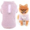 SMALLLEE_LUCKY_STORE Maglione in pile per cani di piccola taglia, tinta unita, felpa con toppa con lettera e anello a D, abiti per cuccioli Yorkie Chihuahua, abbigliamento caldo per l'inverno e