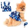 PAIDEFUL Pettorina Vestito per Cani di Piccola Taglia Gatti Ragazze Fiori Colorati Gonna Tutu Rete Traspirante Vestiti per Animali con Guinzaglio1,6 m Cucciolo Chihuahua Abbigliamento Primavera Estate