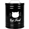 KESOTO Scatola per Crocchette per Animali Domestici, Contenitore per Biscotti in Metallo con Coperchio Ermetico 12,5x17 Cm, Barattolo con Manico, Design a Bocca Larga Che Facilita Raccolta, Nero