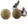 Generic 2 palline da masticare per coniglio, in paglia, naturale, giocattolo per piccoli animali domestici, palline da masticare, giocattoli naturali da masticare per piccoli animali, giocattolo per conigli,