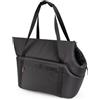 BOUTIQUE ZOO Borsa per cani - Nero Nero/Minky, L fino a 12 kg - Borsa per cani di piccola e media taglia cane, cucciolo, gatto