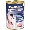 Generico Umido Cane Prelibato Macinato, alimento completo per cani adulti di tutte le taglie, gusto TONNO e PESCE AZZURRO | 6 lattine da 400 grammi l'una.