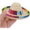 ROSETOR - Cappello Sombrero in paglia messicana multicolore con fibbia regolabile