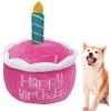 Whrcy Giocattolo da Masticare di Compleanno per Cani, Giocattolo per Torta di Compleanno per Cane,Simpatico Giocattolo per Torta di Cappello | Regalo di Peluche per Cupcake di Cucciolo di Torta di
