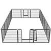 Yaheetech Recinto per Cani da Interno e Esterno 16 pz 80 x 80 cm Nero | Recinzione in Ferro con Rete, Cuccioli Gatti Conigli Animali Domestici, Giardino Casa, Salvaspazio