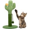 AQPET Tiragraffi Cactus 54 cm con Cuccia per Gatti Albero Parco Giochi Gioco Tira Graffi per Gatto, Verde