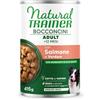 Generico Natural Trainer Umido Cane gusto SALMONE, morbidi bocconcini per cani adulti di tutte le taglie e razze, alimento completo per cani | 6 scatolette da 415 grammi l'una.