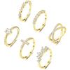 Dochais Set Anelli Donna Oro 14K Placcato - Impilabili anello donna oro in zirconia cubica, per l'uso quotidiano e come regali